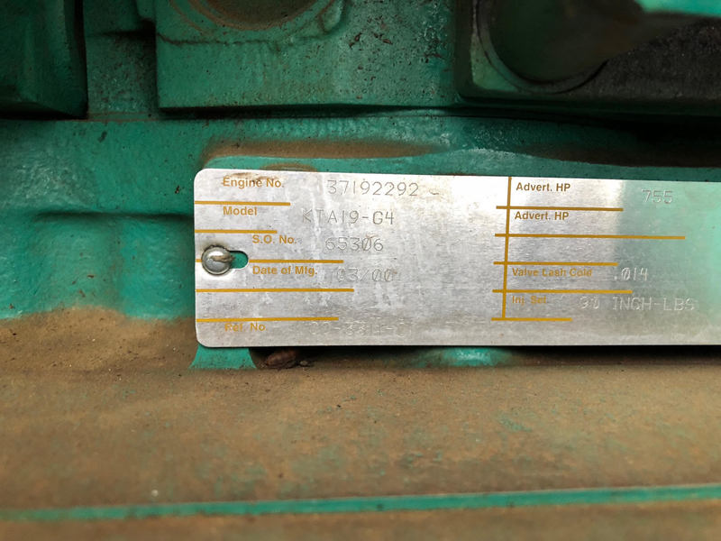 Used Cummins DFED KTA19-G4 Diesel Generator 184 Hrs