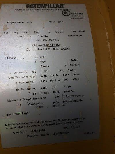 Used Caterpillar C15 Diesel Generator 177 Hrs EPA Tier 2