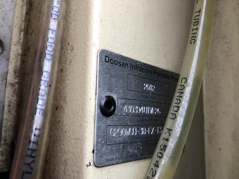 Used Doosan / Cummins G290 Rental Grade Diesel Generator, 8660 Hrs EPA Tier 3