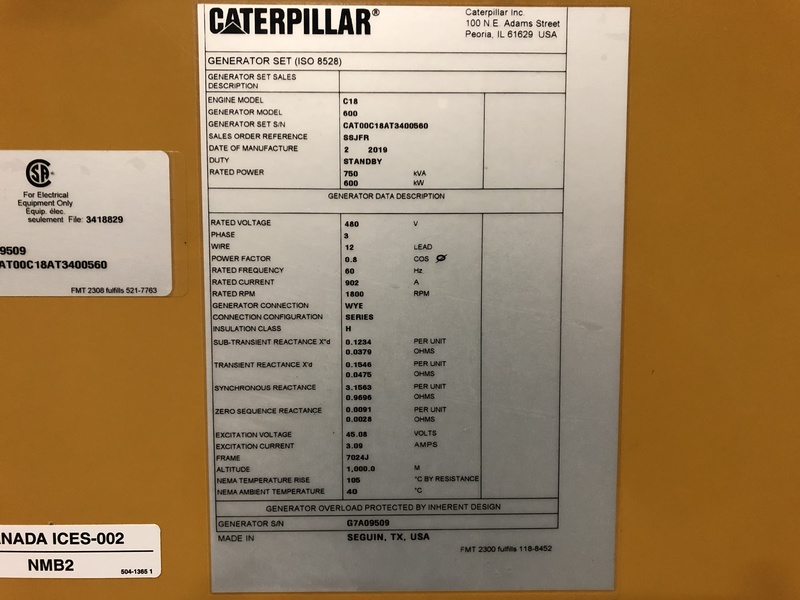 New Caterpillar C18 Diesel Generator 0 Hrs EPA Tier 2