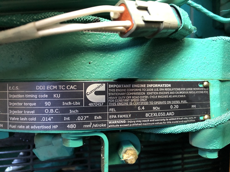 Used Cummins DQGAB QSK50-G4 Diesel Generator 159 Hrs EPA Tier 2