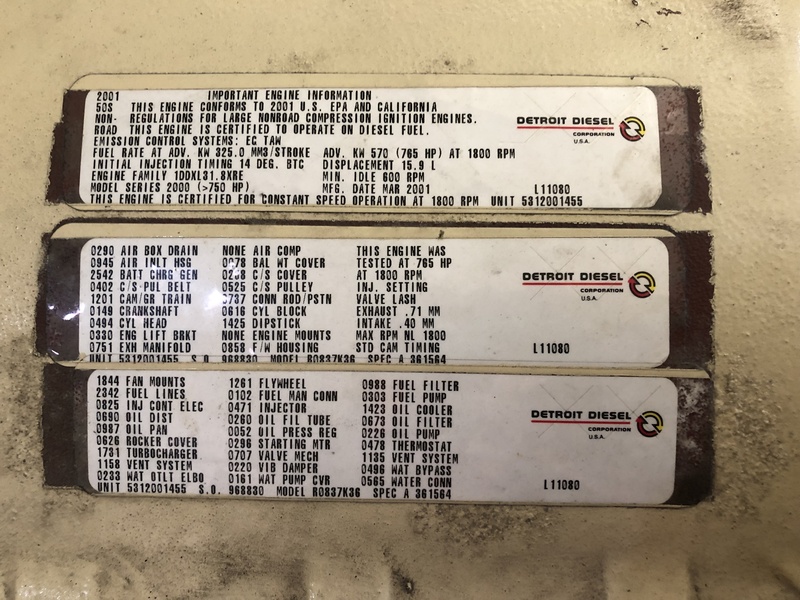 Used Kohler 500ROZD4 Diesel Generator, 466 Hrs