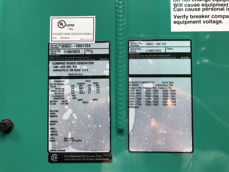 New Cummins DQCC QSK23-G7 NR2 Diesel Generator, EPA Tier 2