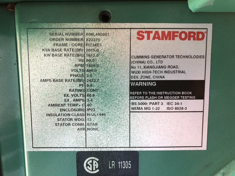 Used Cummins DQGAB Diesel Generator, 198 Hrs, EPA Tier 2