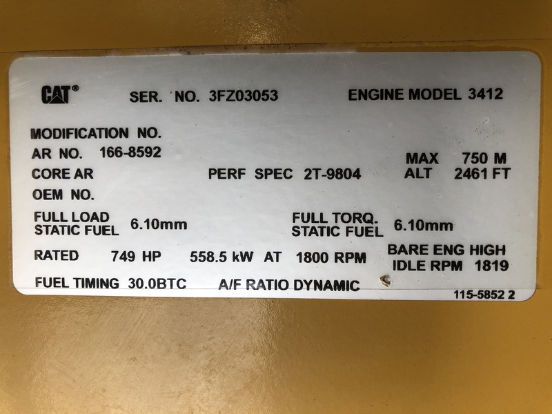 Used Caterpillar 3412 Diesel Generator 263 Hrs