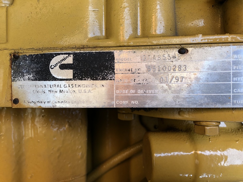 Used Katolight / Cummins GTA855B Natural Gas Generator, 195 Hrs