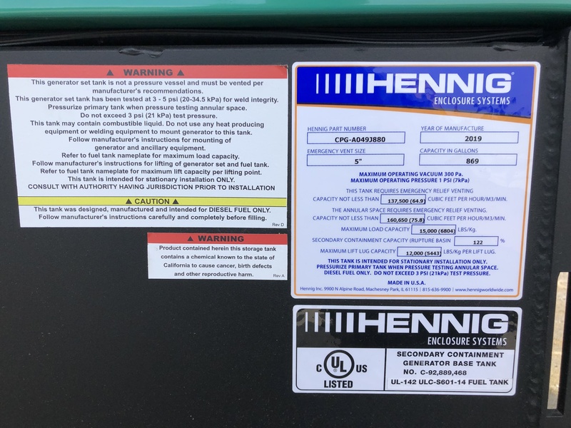 New Cummins DFEK QSX15-G9 NR2 Diesel Generator, EPA Tier 2