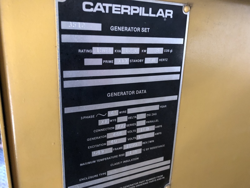 Used Caterpillar 3512 Diesel Generator, 1043 Hrs