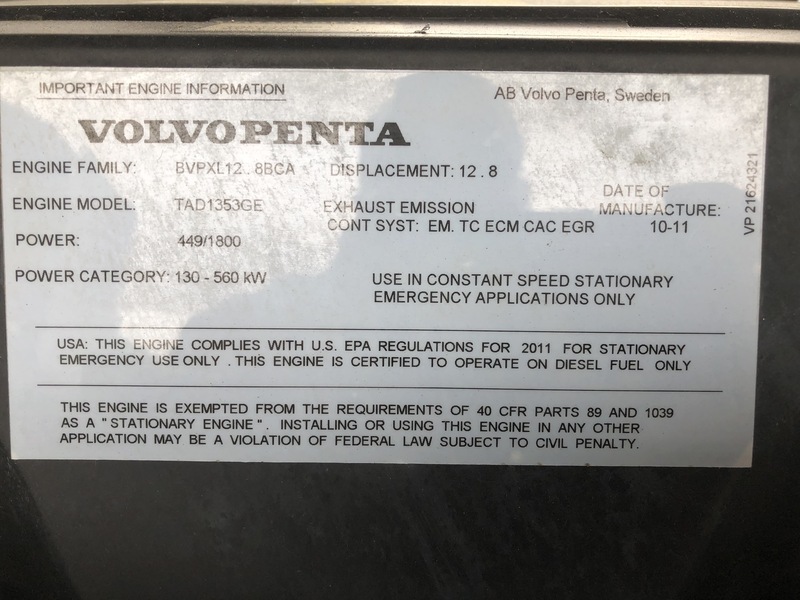 Used Generac SD0400 Diesel Generator, 138 Hrs, EPA Tier 3