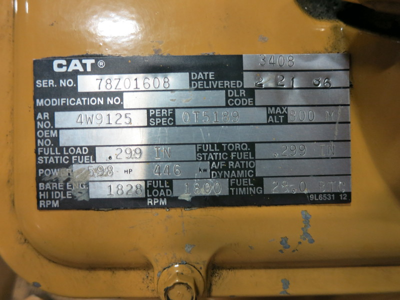 Used Caterpillar 3408 Diesel Generator, 1554 Hrs