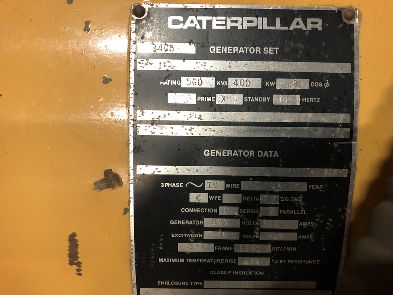 Used Caterpillar 3408 Diesel Generator | 1554 Hrs | 400 KW | 0 Price | CSDG