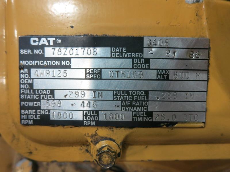 Used Caterpillar 3408 Diesel Generator, 1596 Hrs