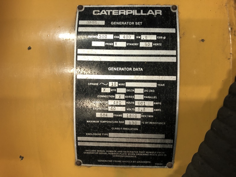 Used Caterpillar 3408 Diesel Generator, 1596 Hrs