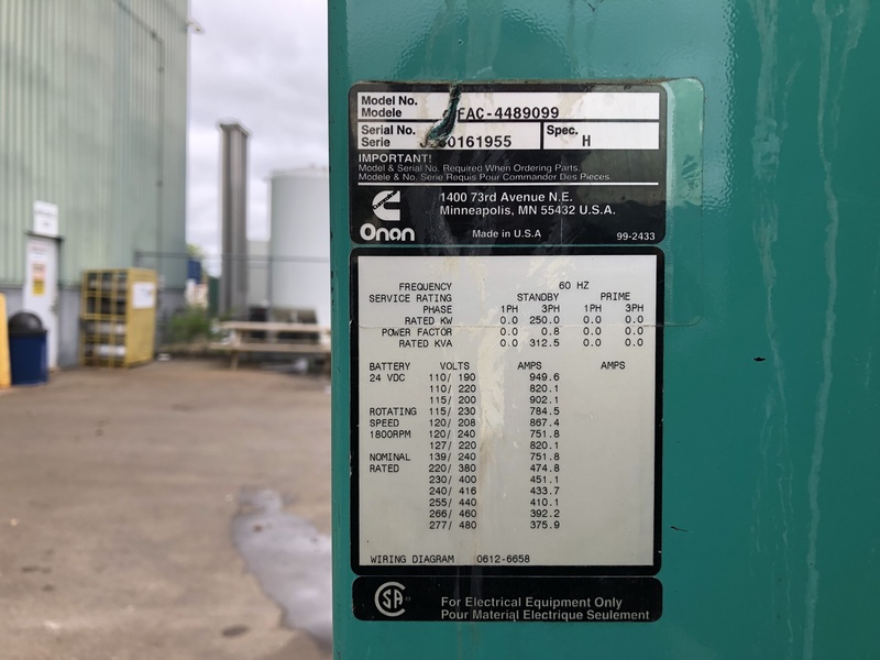 Used Cummins DFAC Diesel Generator, 44 Hrs