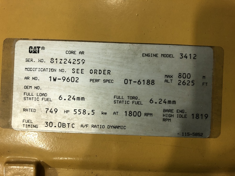 Used Caterpillar 3412 Diesel Generator, 468 Hrs