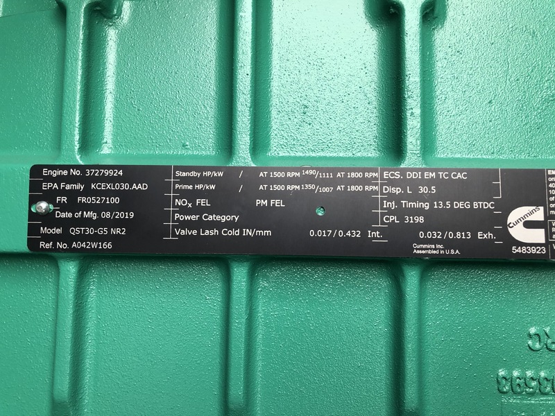 New Cummins DQFAD QST30-G5 NR2 Diesel Generator, EPA Tier 2