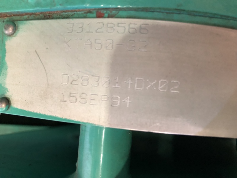 Used Cummins DFLB KTA50-G2 Diesel Generator, 587 Hrs