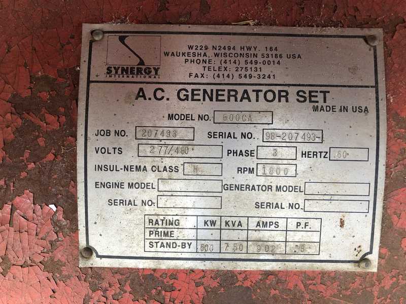 Used Cummins 600 kW Diesel Generator, 38 Hrs