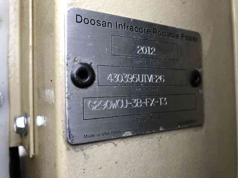 Used Doosan / Cummins G290 Rental Grade Diesel Generator 5283 Hrs EPA Tier 3
