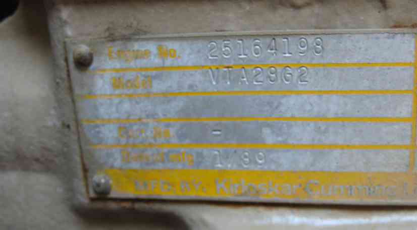 Used Cummins 600 kW VTA28-G2 Diesel Generator, 279 Hrs