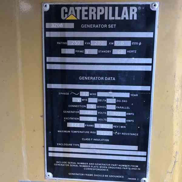 Used Caterpillar 3208 Diesel Generator, 1331 Hrs