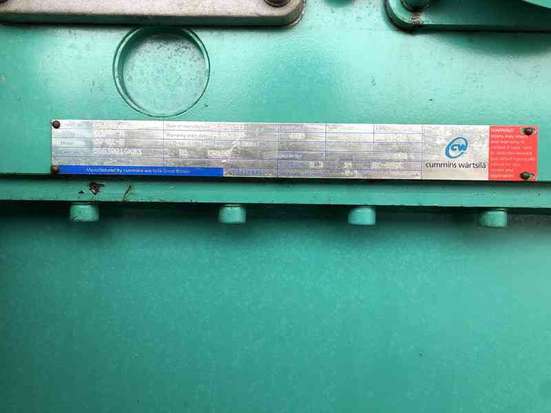 Used Cummins / Wartsila CW-COP-16V180-6 Natural Gas Generator, 567 Hrs