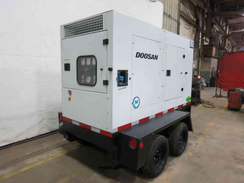 Used Doosan G70 Rental Grade Diesel Generator, 549 Hrs, EPA Tier 4 w/Warranty