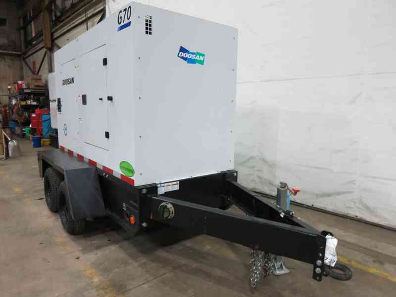 Used Doosan G70 Rental Grade Diesel Generator, 549 Hrs, EPA Tier 4 w/Warranty