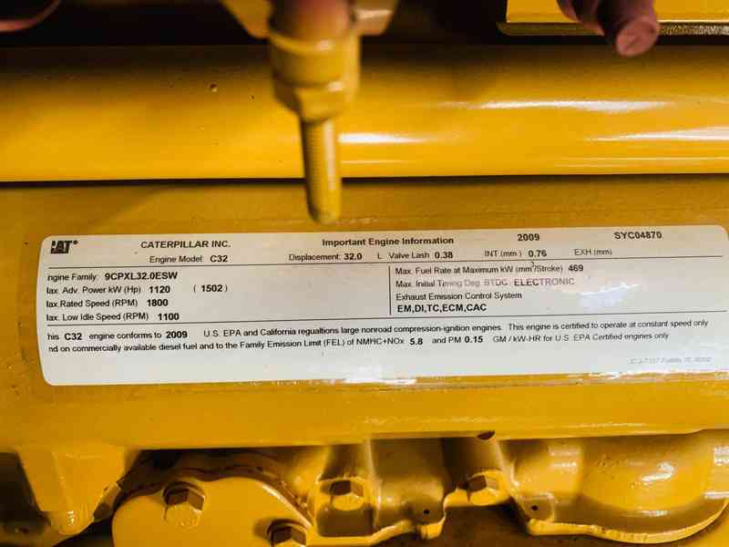 Used Caterpillar C32 Diesel Generator 370 Hrs EPA Tier 2