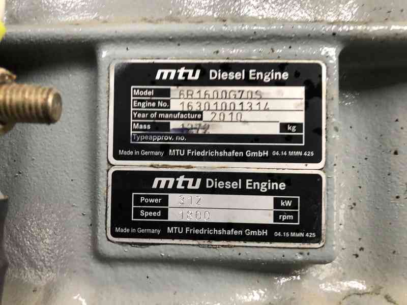 Used MTU DS250 6R1600G70S Diesel Generator, 293 Hrs, EPA Tier 3