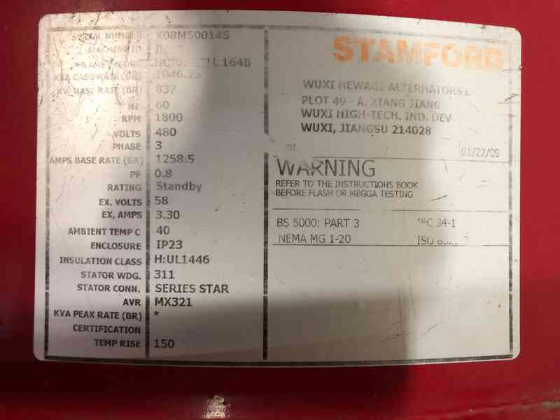 Used Baldor IDLC800-2MU Diesel Generator, 29 hrs, EPA Tier 2