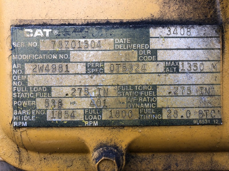 Used Caterpillar 3408 Diesel Generator, 460 Hrs