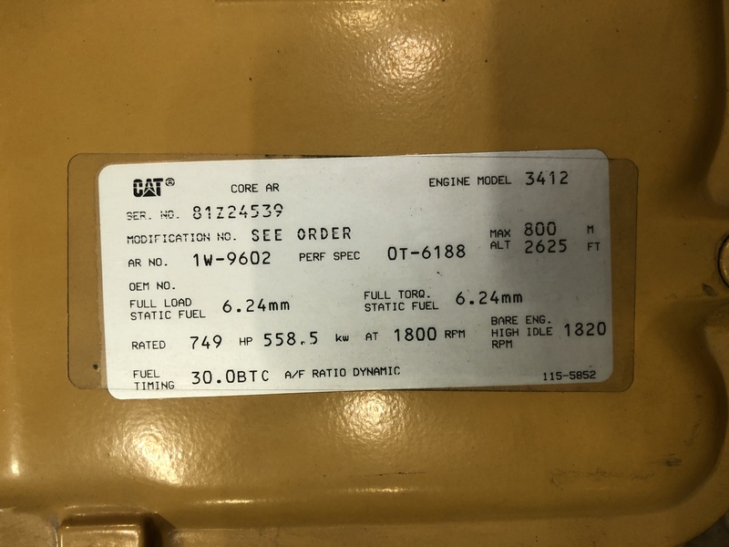 Used Caterpillar 3412 Diesel Generator, 554 Hrs
