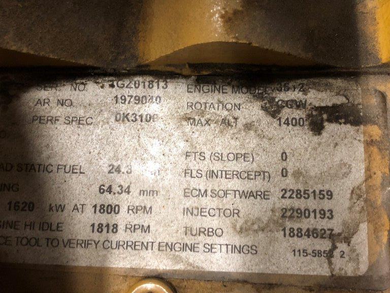 Used Caterpillar 3512B Diesel Generator, 575 Hrs