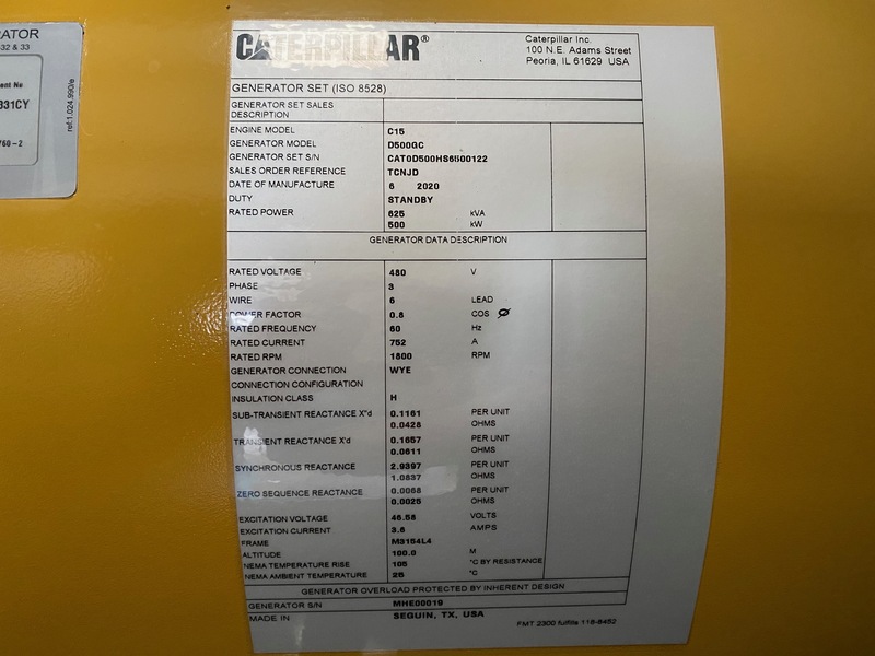 New Caterpillar C15 Diesel Generator 0 Hrs EPA Tier 2