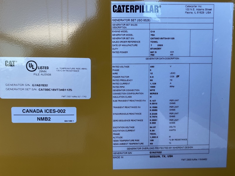 New Caterpillar C18 Diesel Generator 0 Hrs EPA Tier 2  