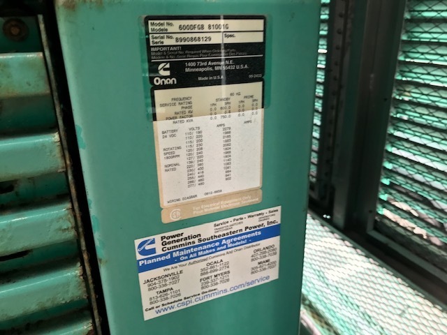 Used Cummins DFGB VTA28-G5 Portable Diesel Generator 1501 Hrs