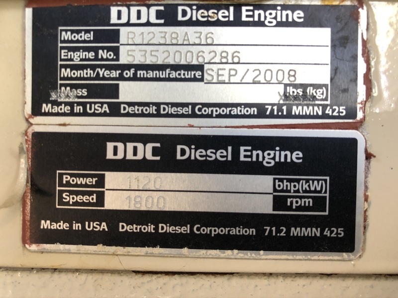 Used MTU 750RXC6DT2 Diesel Generator 122 Hrs EPA Tier 2