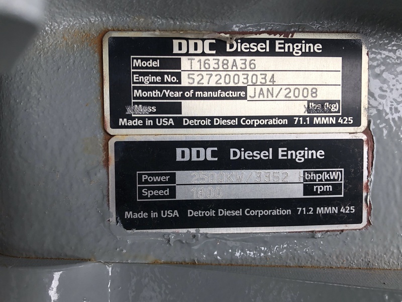 Used MTU 2250RXC6DT2 Rental Grade Diesel Generator, 130 Hrs, EPA Tier 2