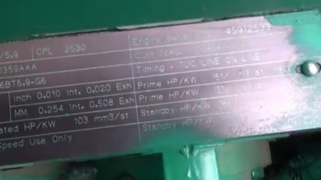 Used Cummins DGDA Diesel Generator, 699 Hrs