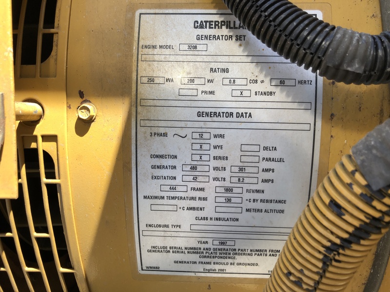 Used Caterpillar 3208 Diesel Generator, 1532 Hrs