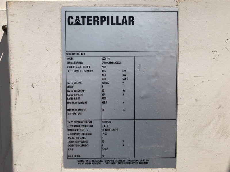 Used Caterpillar XQ30-6 Rental Grade Diesel Generator, 8094 Hrs, EPA Tier 3