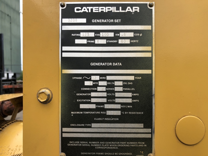 Used Caterpillar 3208 Diesel Generator, 282 Hrs
