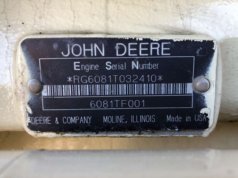 Used Kohler 135ROZJ John Deere 6081TF001 Diesel Generator, 667 Hrs
