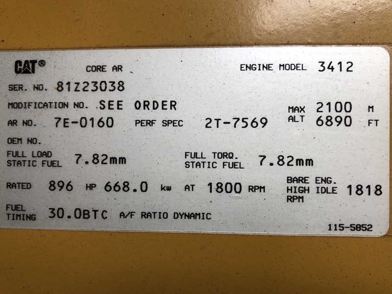 Used Caterpillar 3412 Diesel Generator, 664 Hrs