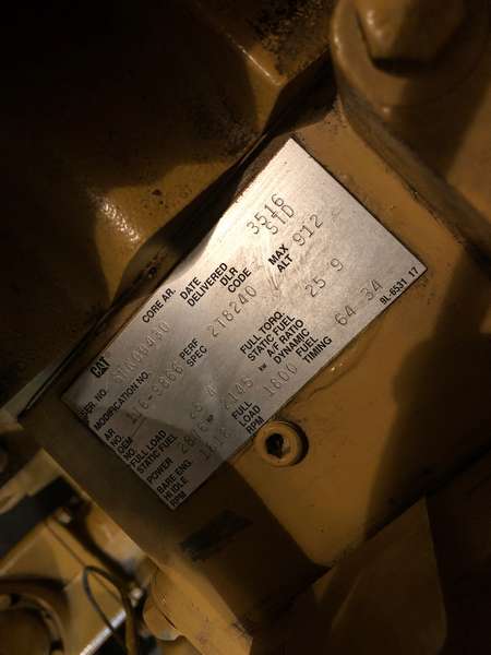 Used Caterpillar 3516B Diesel Generator, 201 Hrs