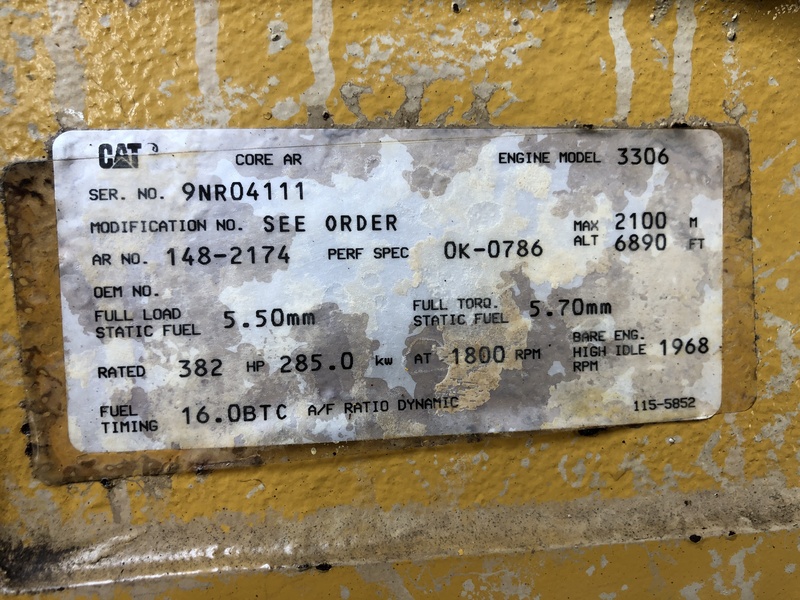 Used Caterpillar 3306B Diesel Generator, 678 Hrs