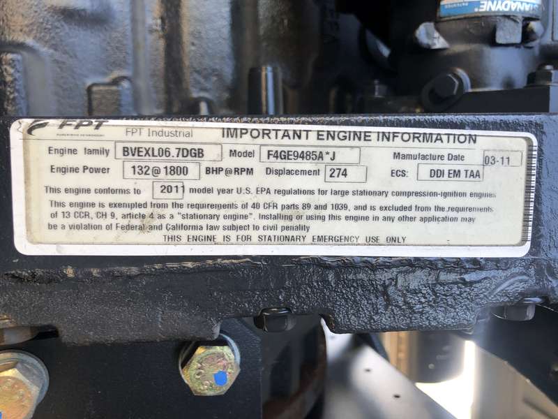 Used Generac SD080 Diesel Generator, 223 Hrs, EPA Tier 3