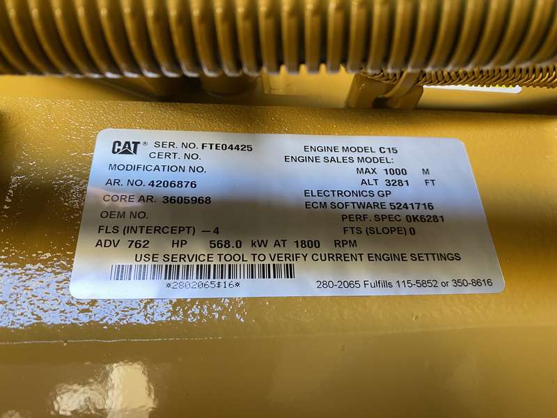 New Caterpillar C15 Diesel Generator 0 Hrs EPA Tier 2