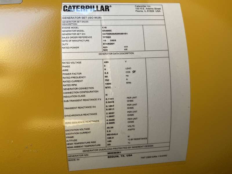 New Caterpillar C15 Diesel Generator 0 Hrs EPA Tier 2